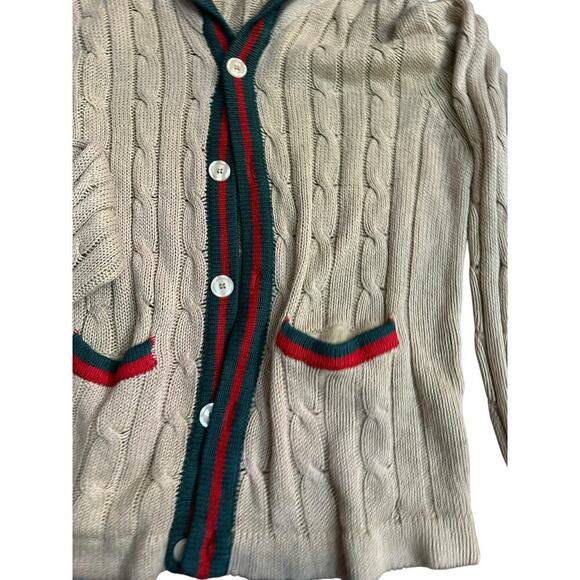 Rebel Lord Men's Cream Long Sleeves Button Front Cardigan Sweater Size Large - Picture 3 of 8